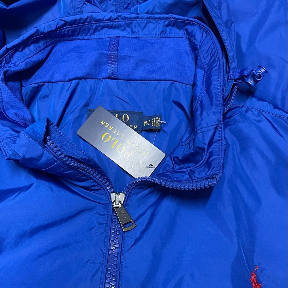 New 1XBig Polo Ralph Lauren Royal Blue Red Poloman Light Windbreaker Jacket Coat - Picture 6 of 6